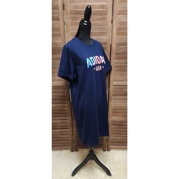 Adidas Women's Americana USA Navy Blue Cotton Tee T-Shirt Dress Size XL - Picture 3 of 8